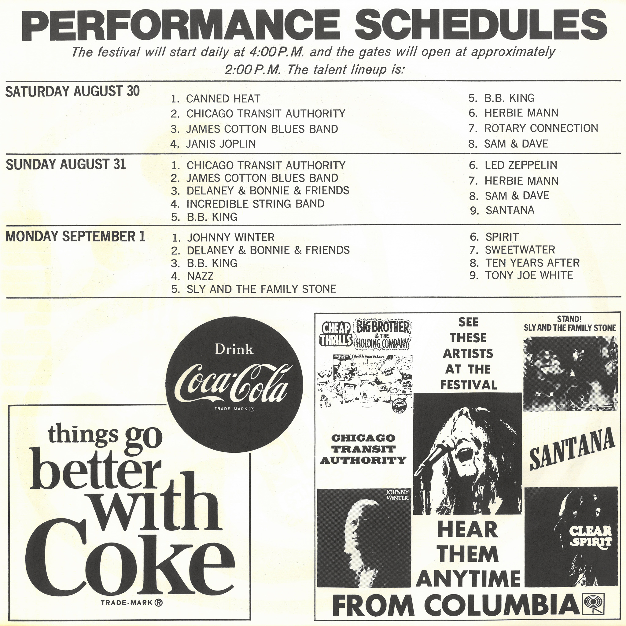 1969 Program – Texas International Pop Festival (original)