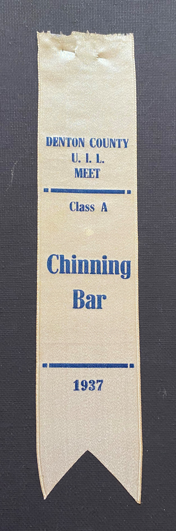 1937 Ribbon – Denton County UIL, Chinning Bar, Max Goldsmith