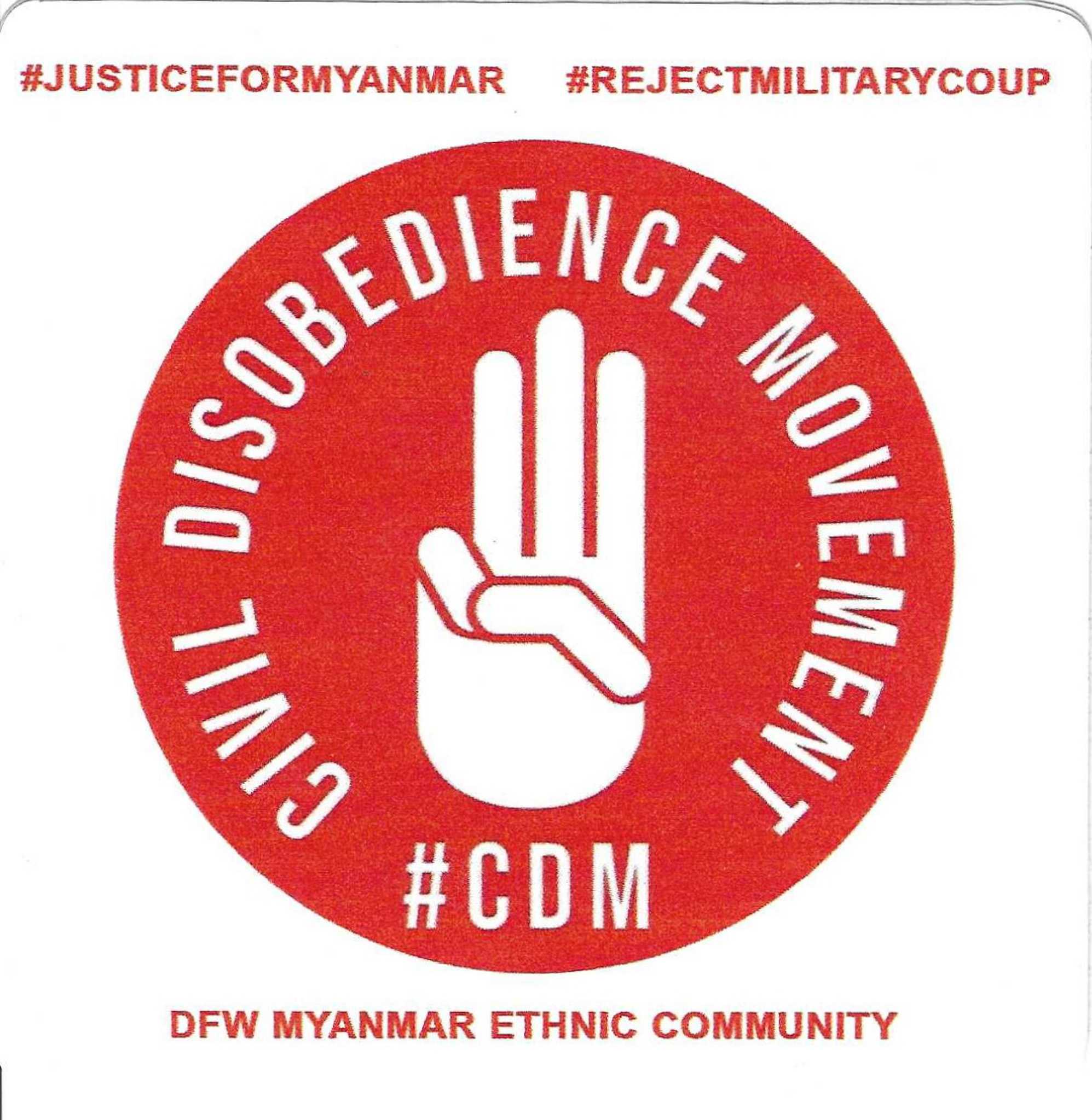 2021 Large Sticker – Myanmar Coup Protest Rally