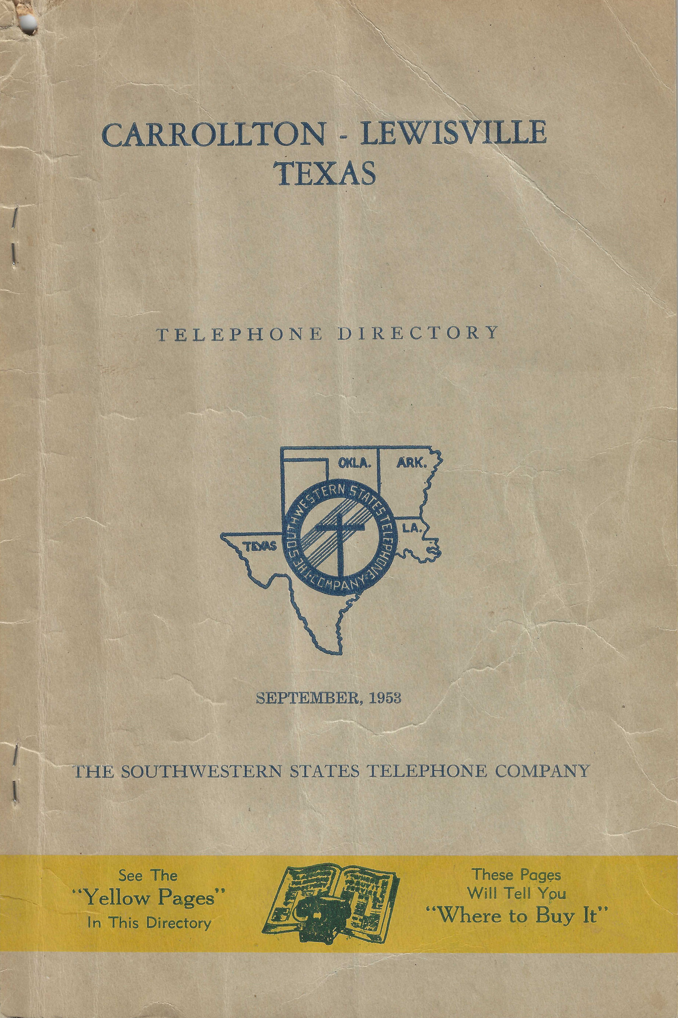 1953 Phone Book – Lewisville and Carrollton