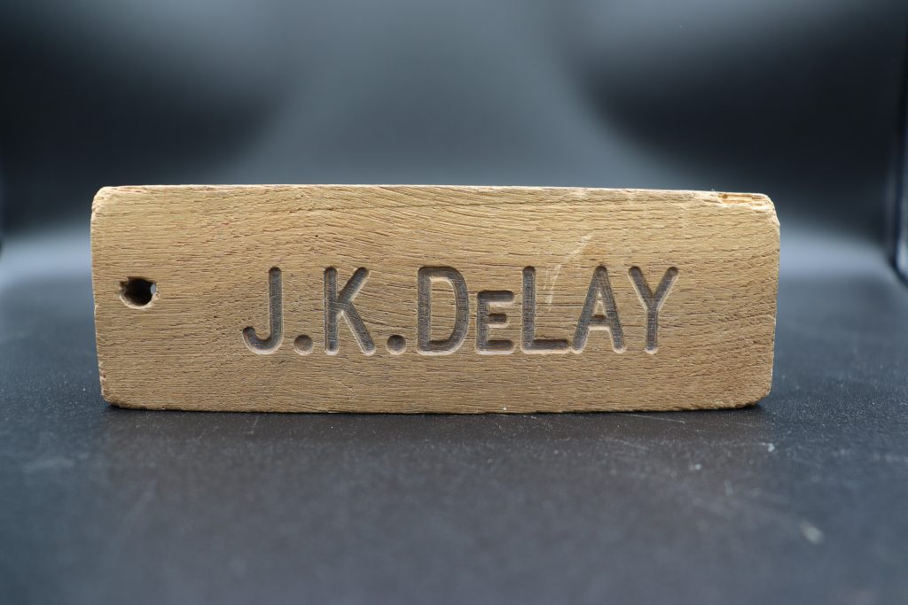 1979 Wood Block - DeLay Middle School hall pass