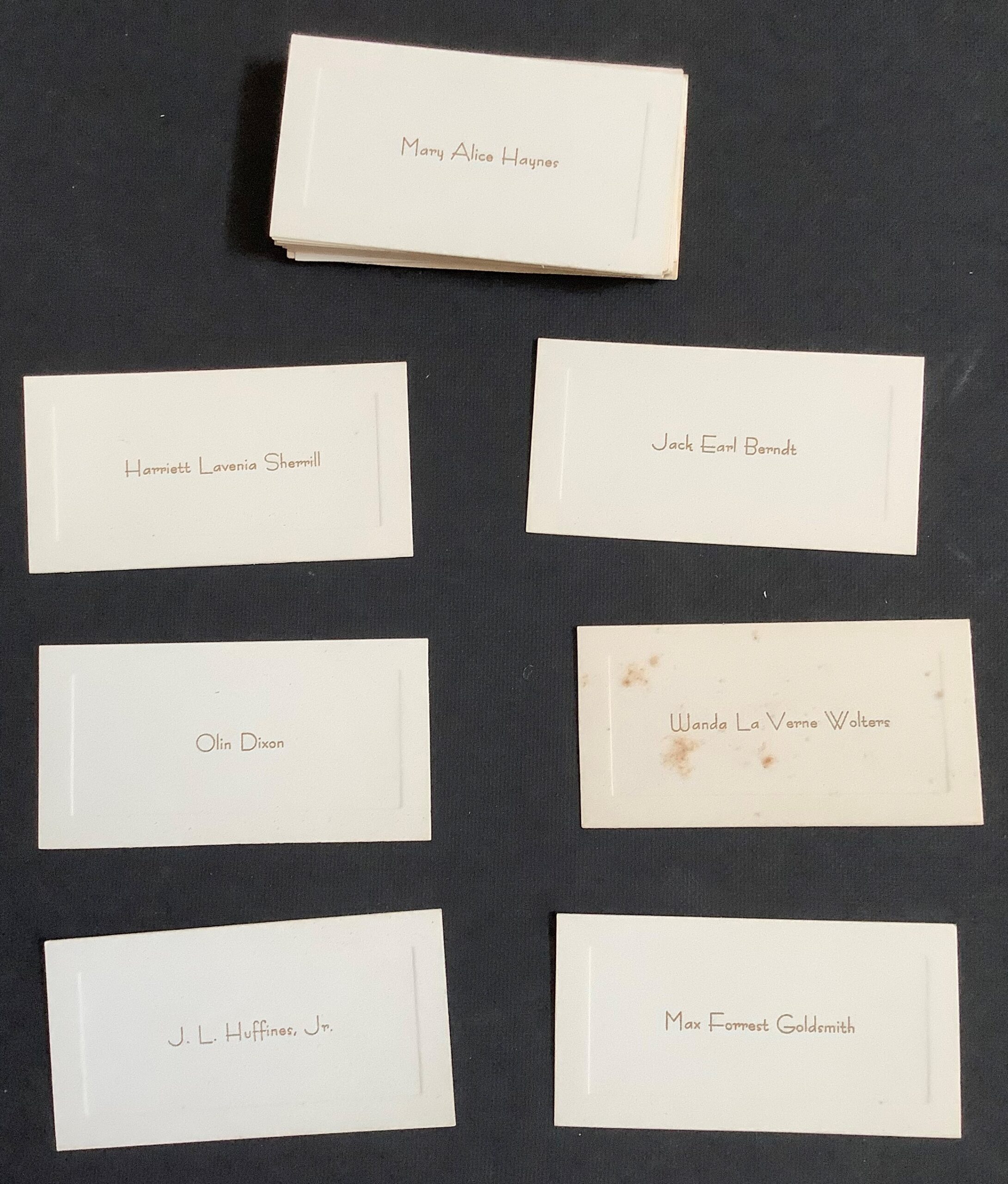 1940 – LHS Senior Cards In a Cardboard Box Examples
